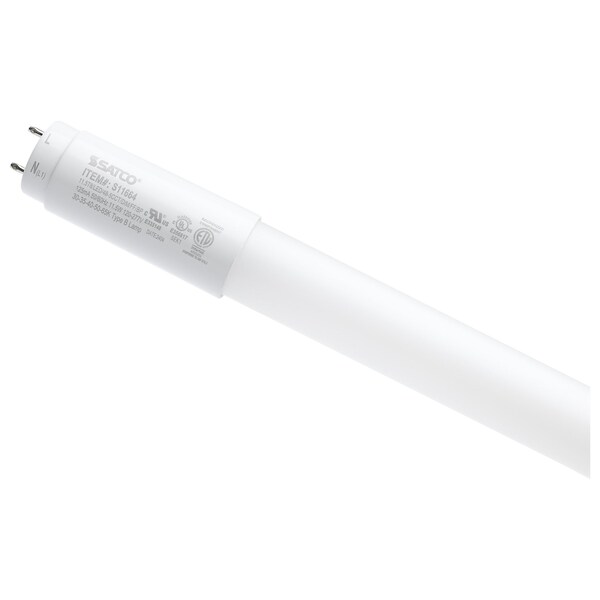 Satco 11.5W T8 LED, 48 Inch, 30K/35K/40K/50K/65K CCT, Medium Base, Type B Ballast Bypass, 120-277V, Frost S11664 - main